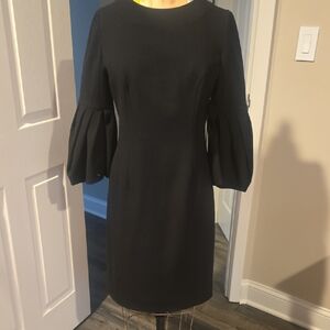 Carolina Herrera Black Dress with Puff Sleeves